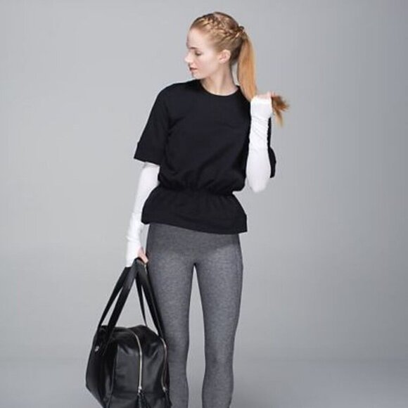 Lululemon Gray Peplum Pullover Top  L Activewear Balletcore - Picture 1 of 6